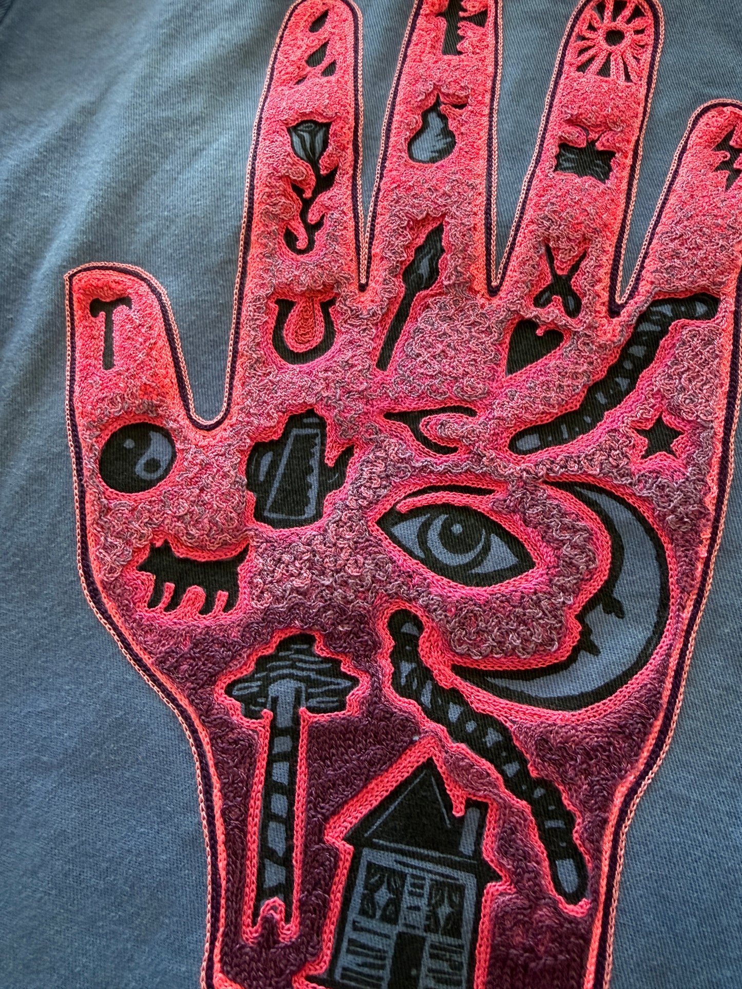 Vintage Embroidered French Chore Coat - Magic Hand - Pink