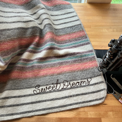 Alpaca Throw - Oasis-With Custom Embroidery