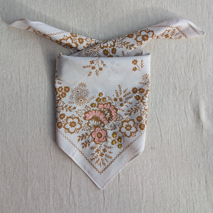 Embroidered Almond Field Bandana-Cotton