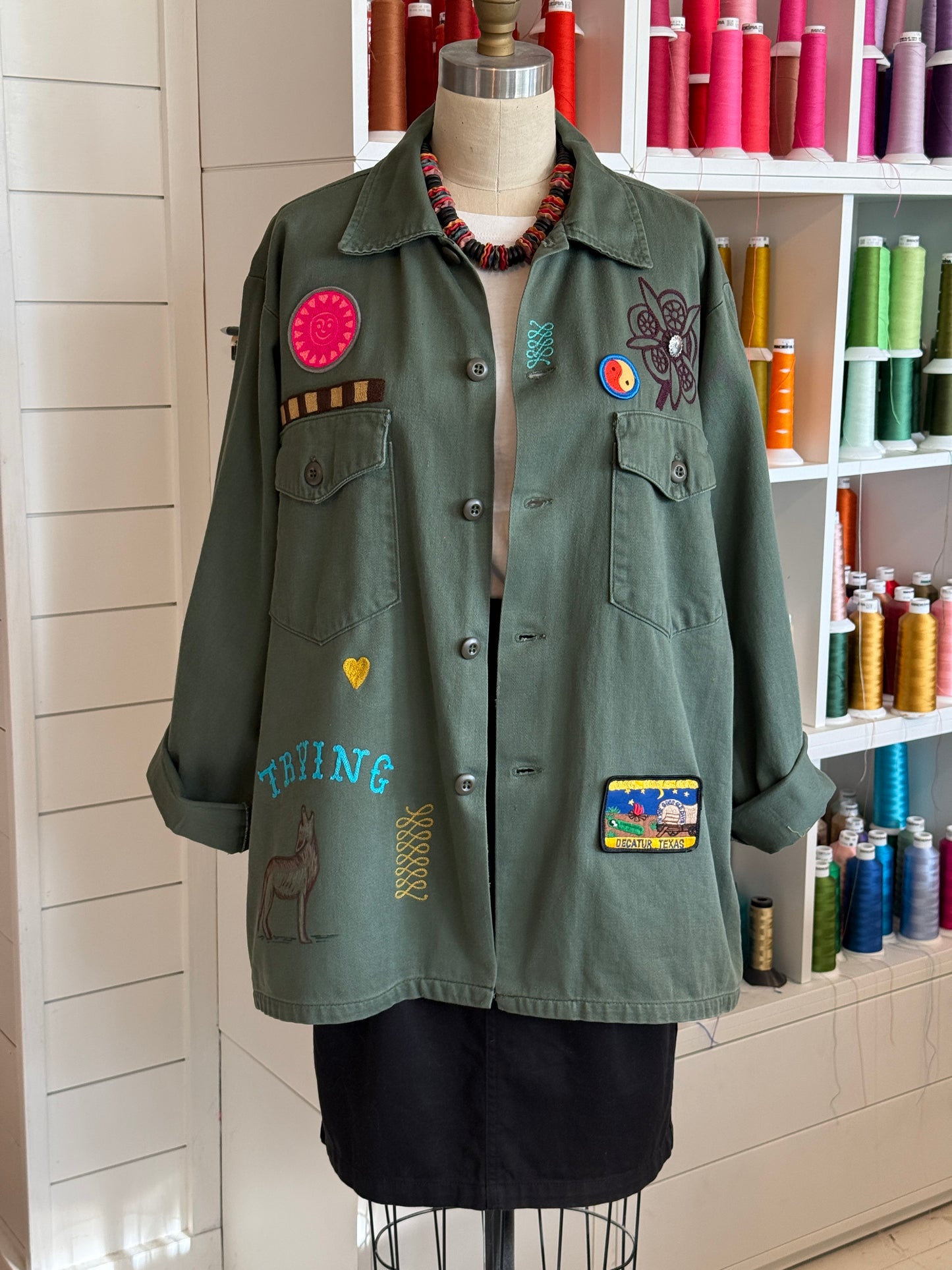 Vintage Military Shirt - Serape Cactus