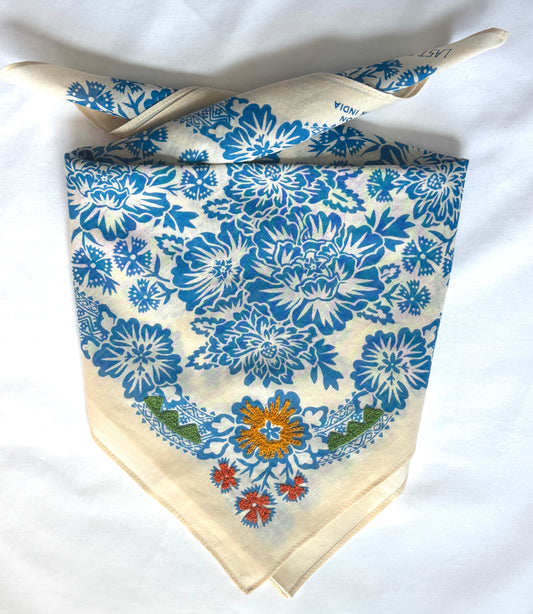 Embroidered Coastal Bandana-Cotton