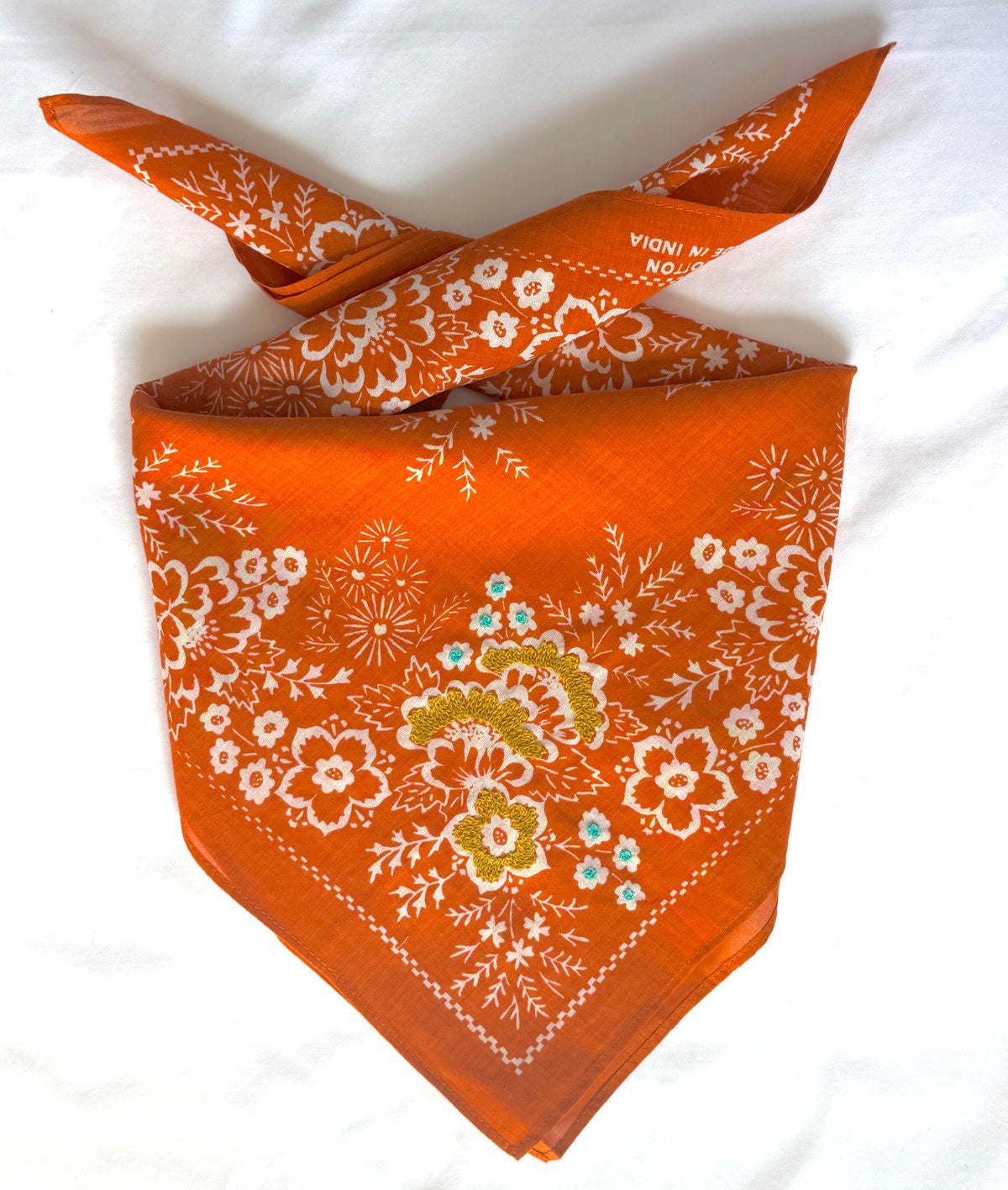 Embroidered Terra Field Bandana-Cotton