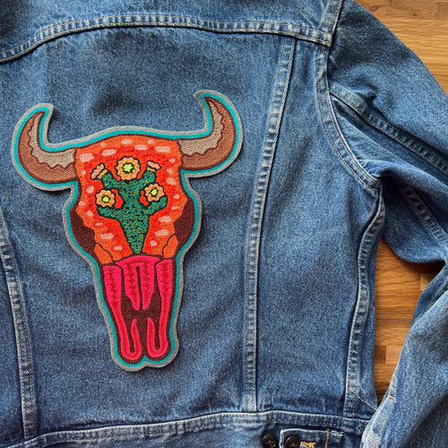 Bull Skull Cactus Backpatch-Orange & Green-PREORDER