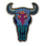 Bull Skull Cactus Backpatch-Blue & Purple-PREORDER