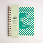 Checker Moon Dot Journal in Teal