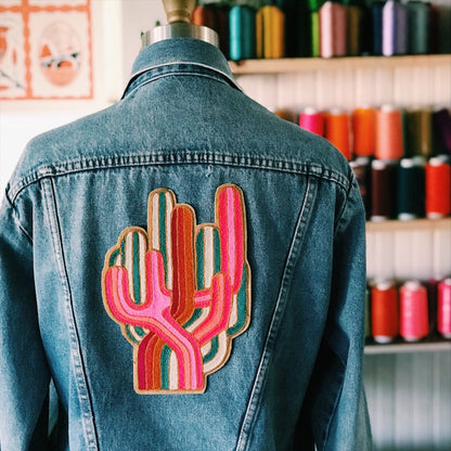 Neon Cactus Dreams Chainstitch Back patch