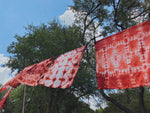 Naturally Dyed Embroidered Bandana-Blue Flowers