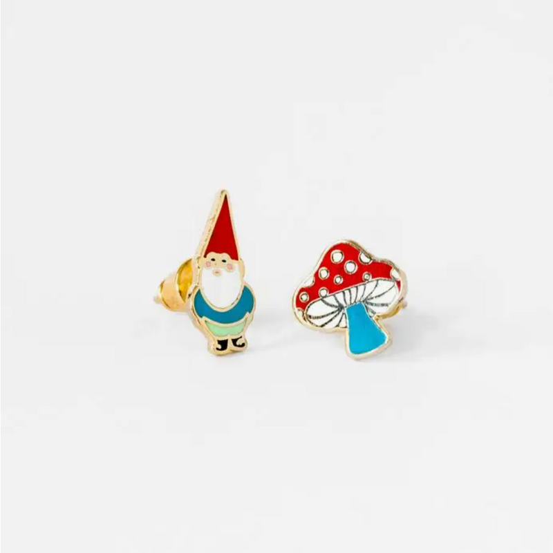 Gnome And Mushroom Earrings