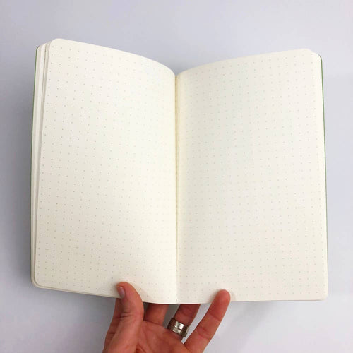 Smiley Dot Notebook in Grass Green