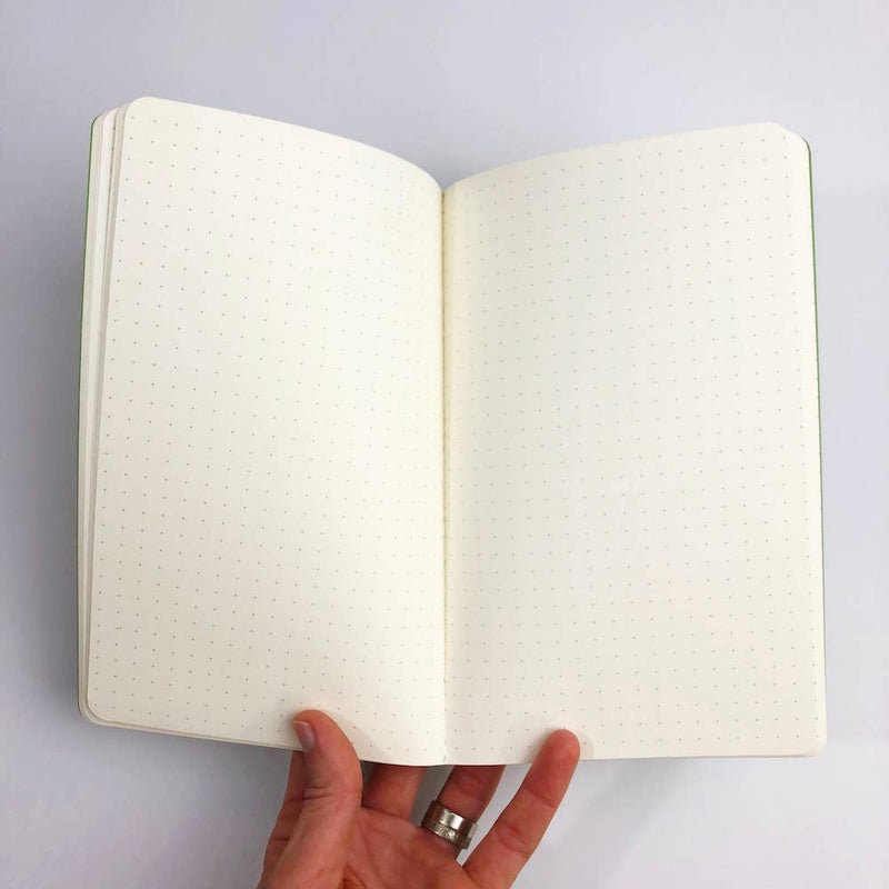 Smiley Dot Notebook in Grass Green