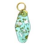 Floral Press Key Tag - Mint Buttercup