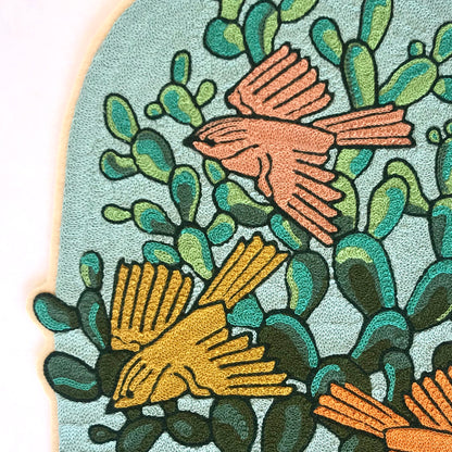 Three Birds Green Cactus Backpatch