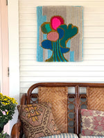 Abstract Cactus Blue Wall Hanging
