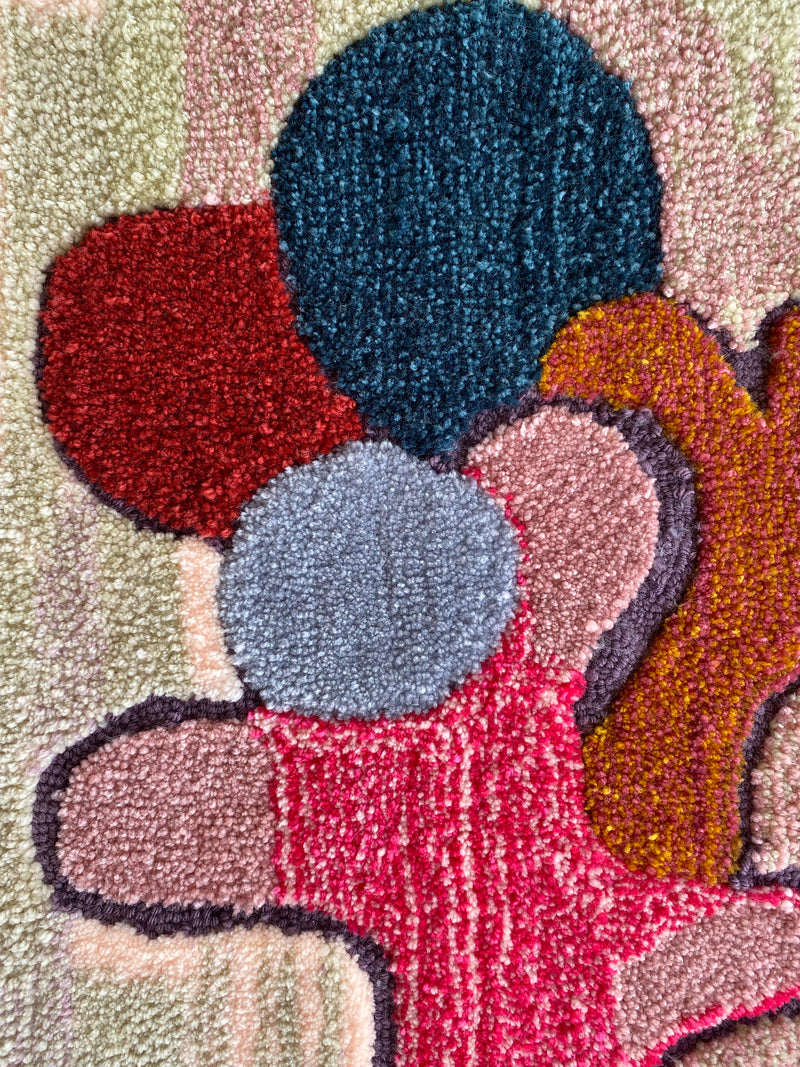Abstract Cactus Pink Wall Hanging