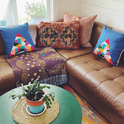 Patchwork Mountain Pillow Cotton Canvas