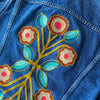 Vintage Denim Jacket - Mirror Flower Gold