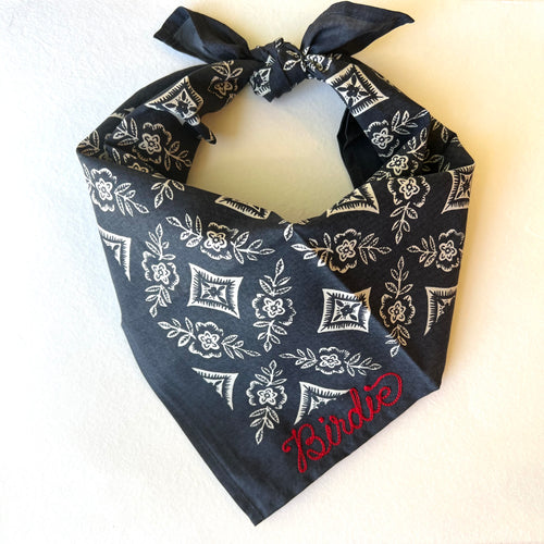 Navy Flowers Bandana