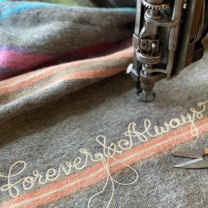 Alpaca Throw - Fireworks - With Custom Embroidery