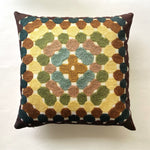 Granny Square Pillow - Tan & Green