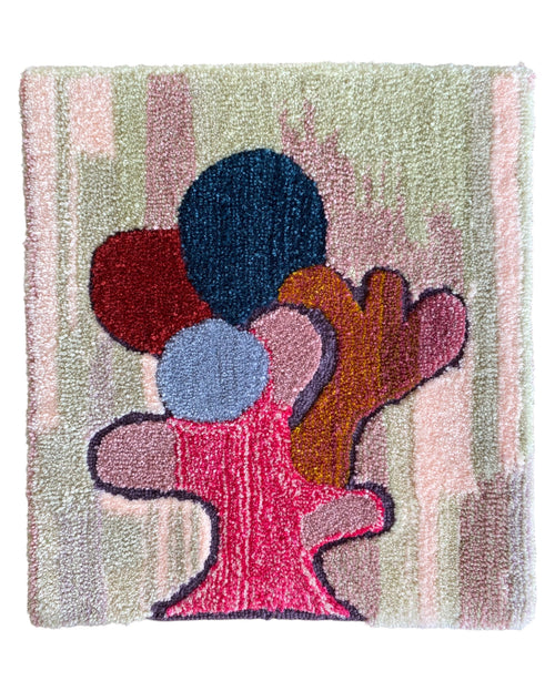 Abstract Cactus Pink Wall Hanging