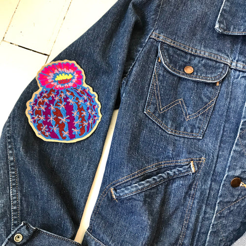 Barrel Cactus Chainstitch Patch