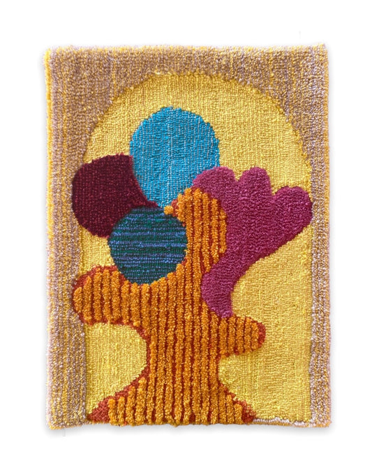 Abstract Cactus Yellow Wall Hanging