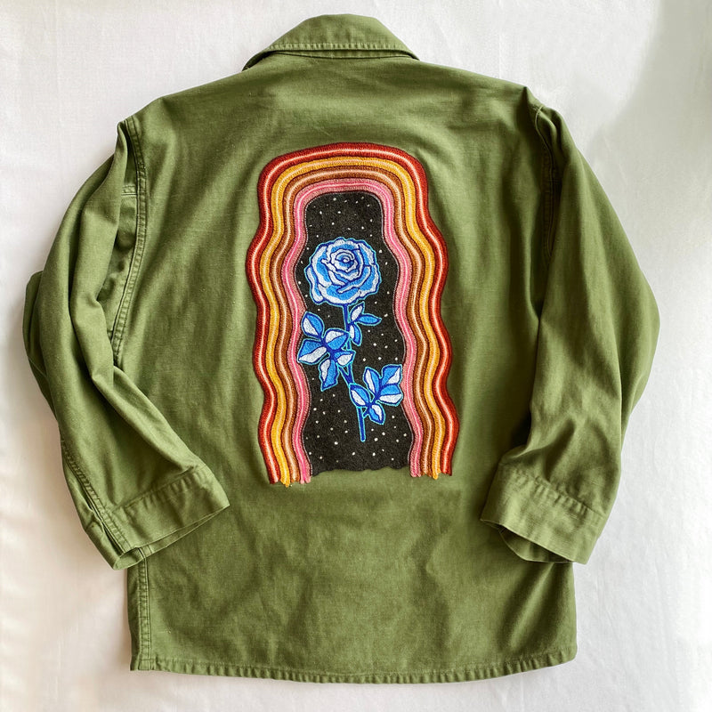 Army Shirt Blue Rose