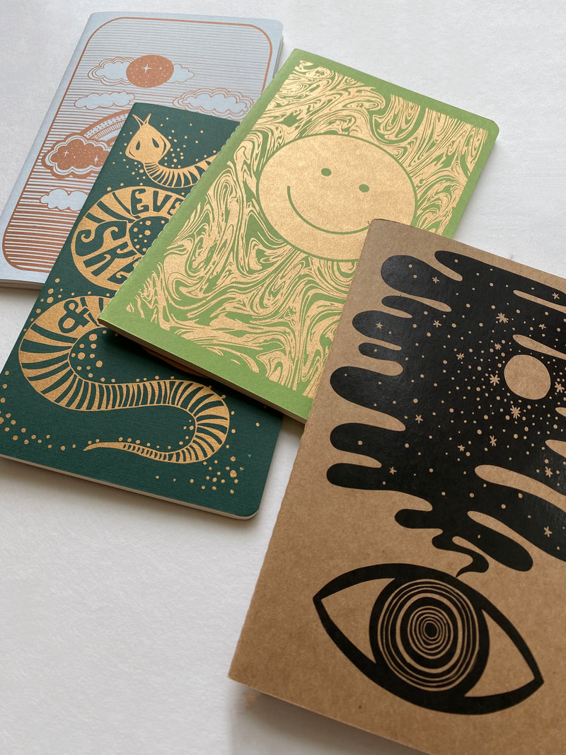 Smiley Dot Notebook in Grass Green