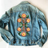 Vintage Denim Jacket - Mirror Flower Rust