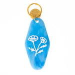 Floral Press Key Tag - Blue Buttercup
