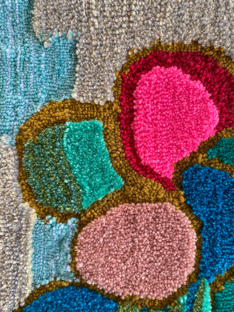 Abstract Cactus Blue Wall Hanging