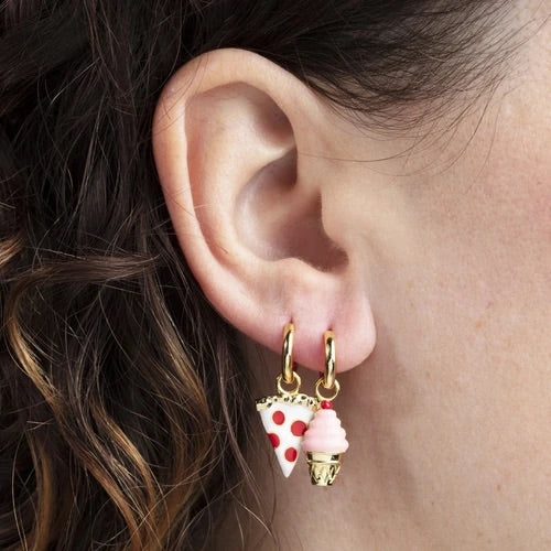 Hoop Earrings - Pizza & Ice Cream