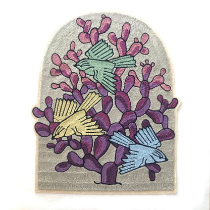 Three Birds Purple Cactus Backpatch