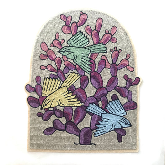 Three Birds Purple Cactus Backpatch