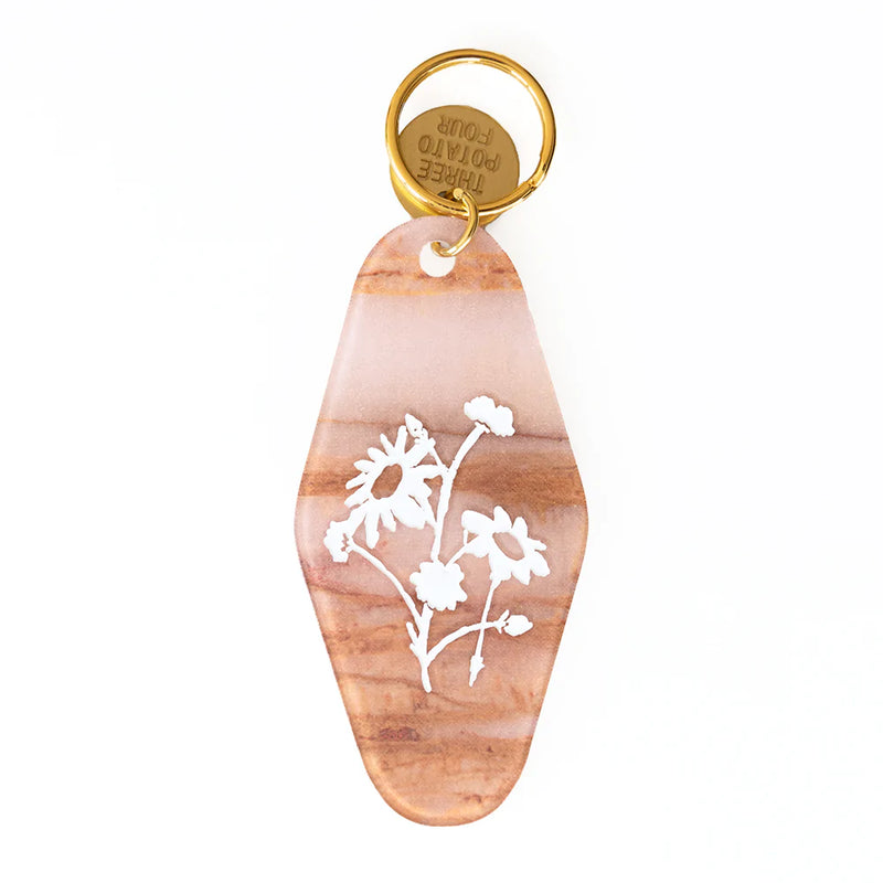 Floral Press Key Tag - Daisy