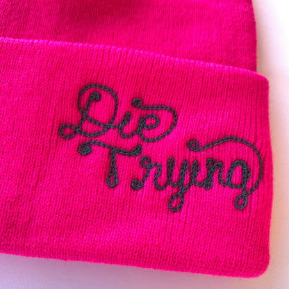 Knit Beanie with Custom Chainstitch