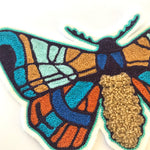 Stained Glass Moth Chainstitch & Chenille Patch