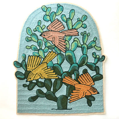 Three Birds Green Cactus Backpatch