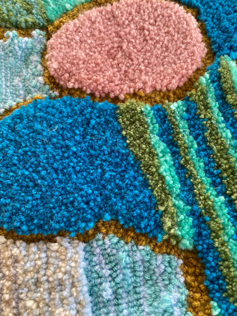 Abstract Cactus Blue Wall Hanging