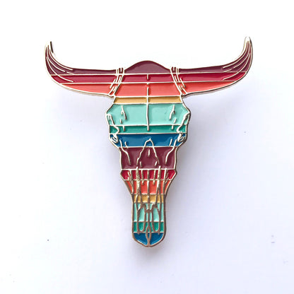 Serape Skull Enamel Pin
