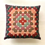 Granny Square Pillow - Sage & Rust