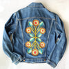 Vintage Denim Jacket - Mirror Flower Gold