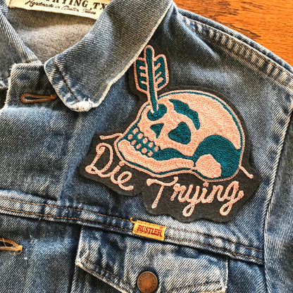Die Trying Skull Chainstitch Patch