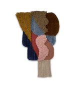 Abstract Pink & Blue Fringe Wall Hanging