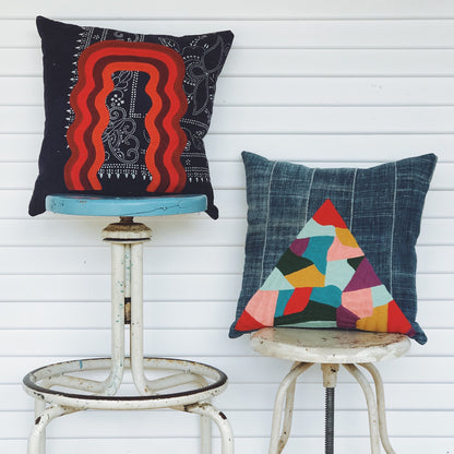 Red Wave Portal Pillow